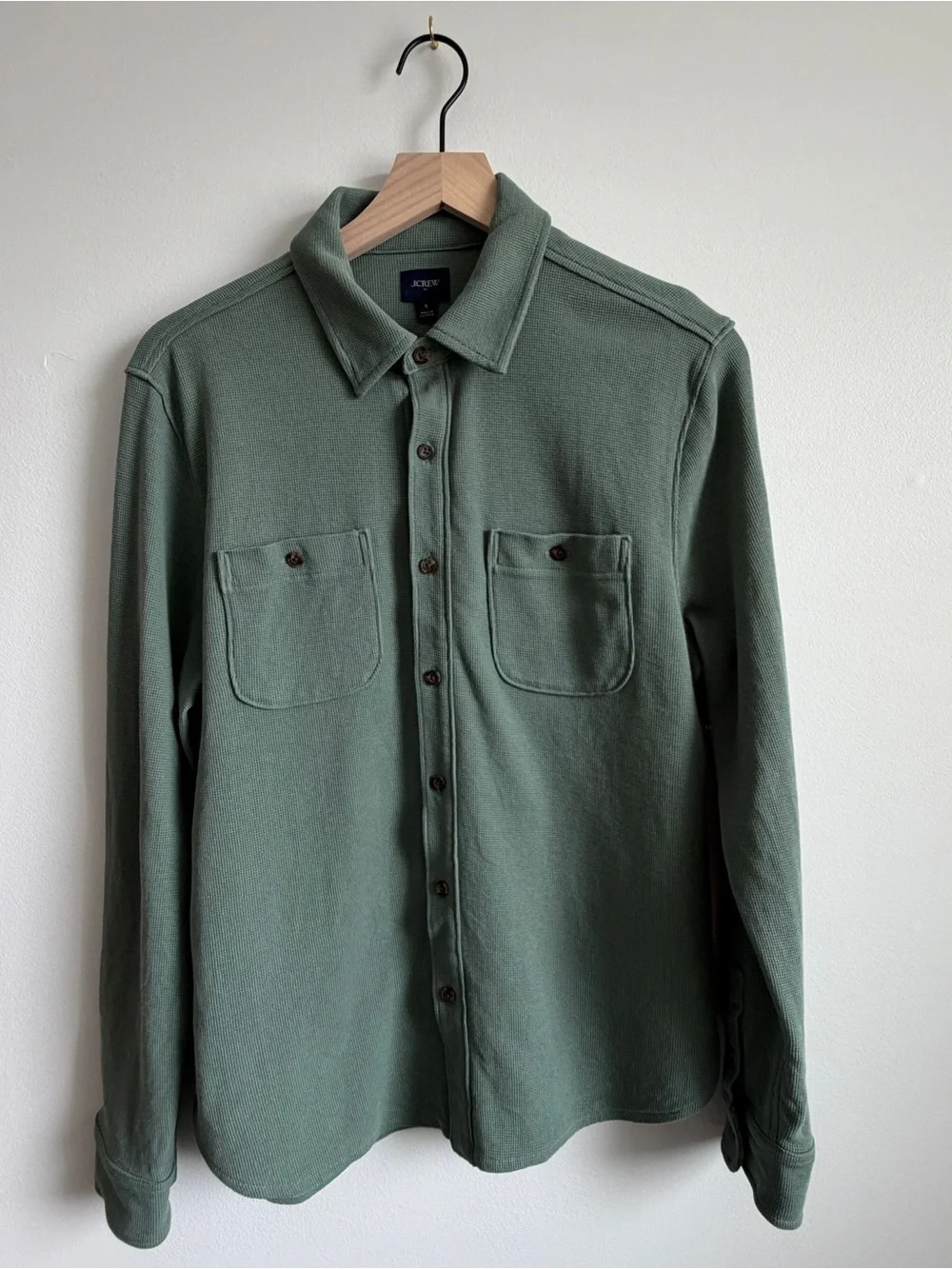 J. Crew Men’s Green Casual Button-Down Shirt - Small
